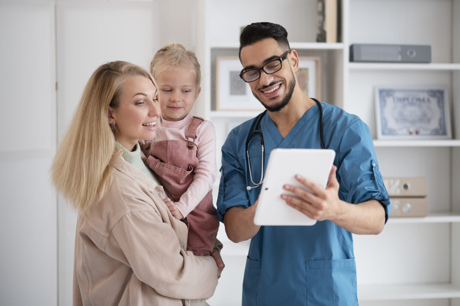 doctor doing their work pediatrics office